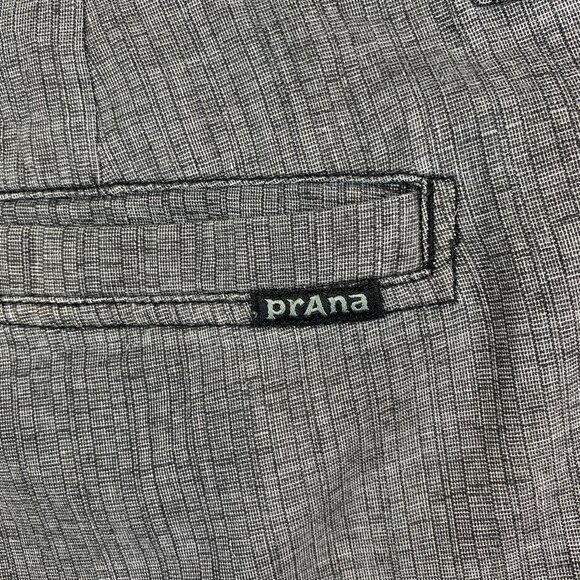 Prana Mens Shorts 36 Gray Furrow Hemp Blend Stretch Outdoor Hiking Lightweight - Picture 11 of 12